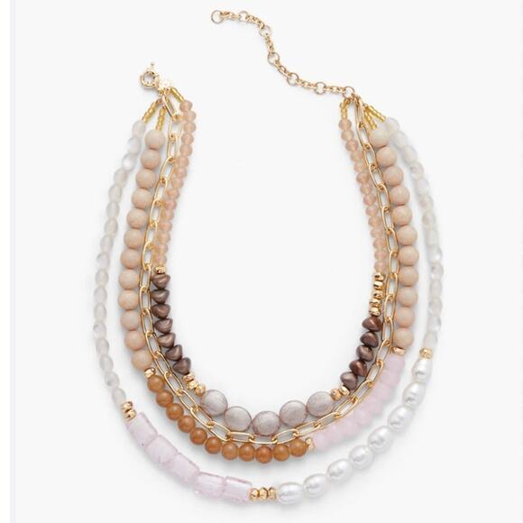 Talbots Pink Safari Statement Necklace EUC Unworn Career Wedding Guest Baby Girl - Picture 10 of 11